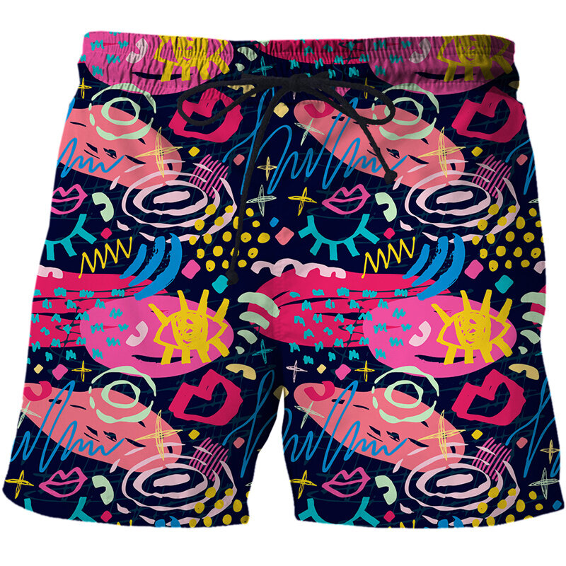Summer Psychedelic Short Pants Women Men Kid 3D Printed Fashion Swim Trunks Beach Shorts Skateboard Sport Casual Loose Shorts