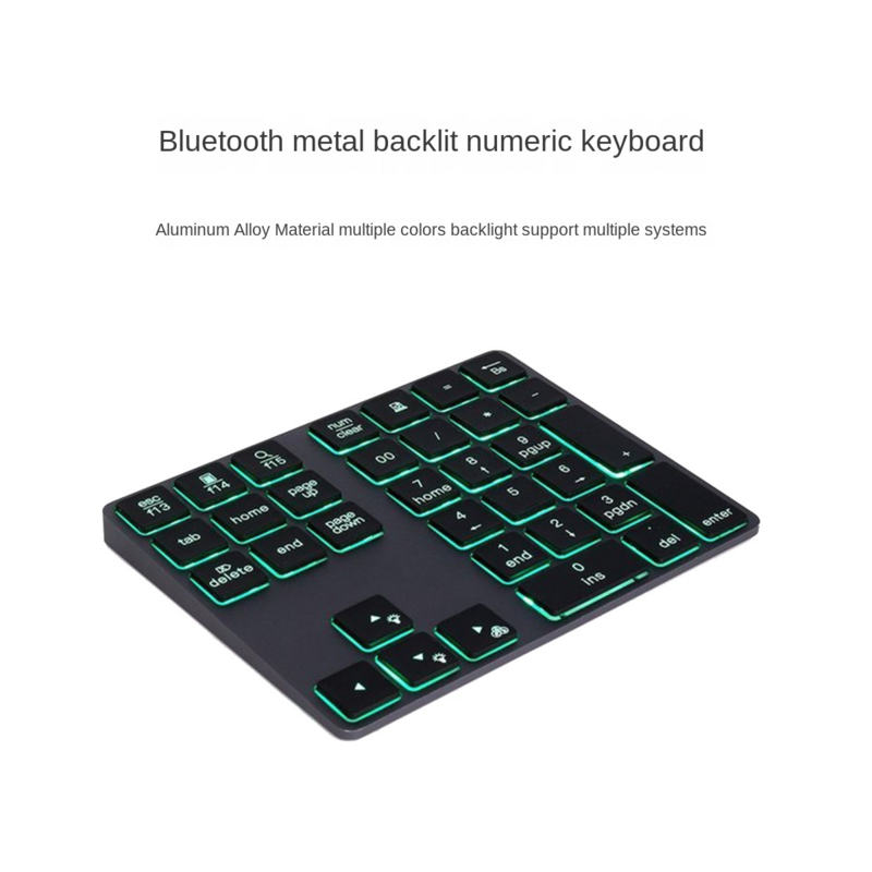Backlight Bluetooth Numeric Keypad RGB Rechargeable 34 Keys Keypad Aluminum Numpad Keyboard for PC Laptop
