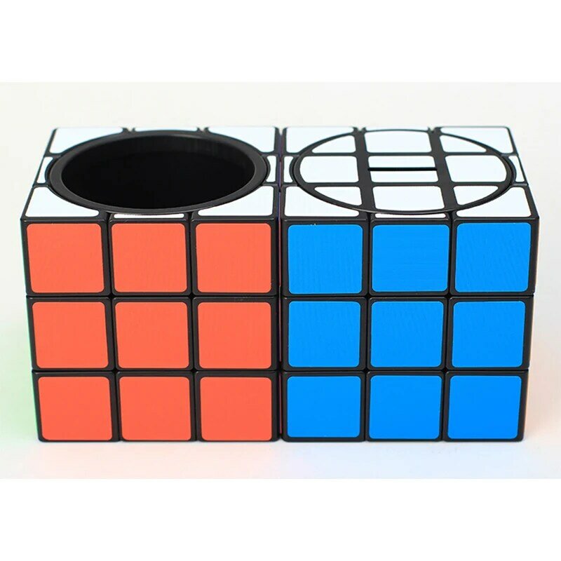 Estuche de Cubo mágico con soporte para bolígrafos, hucha de 3x3x3, Cubo de velocidad, rompecabezas de giro, decoración de oficina, juguetes para niños y adultos