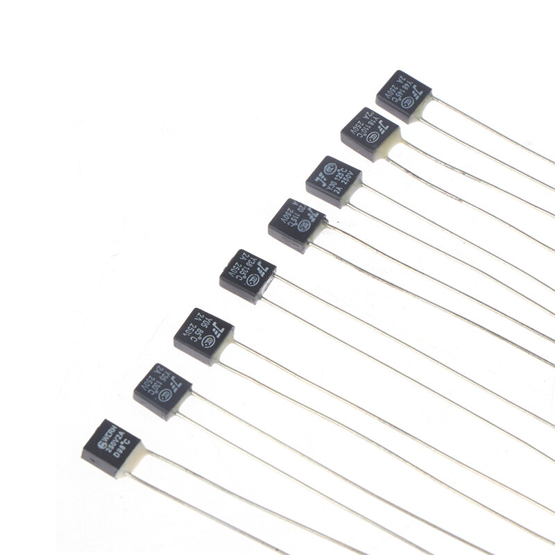 10Pcs 250V RH 2A RH2A 85 95 102 105 110 115 120 125 130 135 140 145 150 160 Degree Celsius Thermal Fuse Temperature Switches