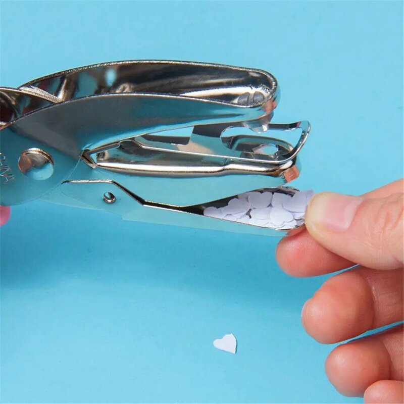 6MM/3MM/1.5MM Tiny Shaped Circle Metal Single Handheld Hole Paper Punch Notebook Binding Stationery Hole Punch Hand Tools