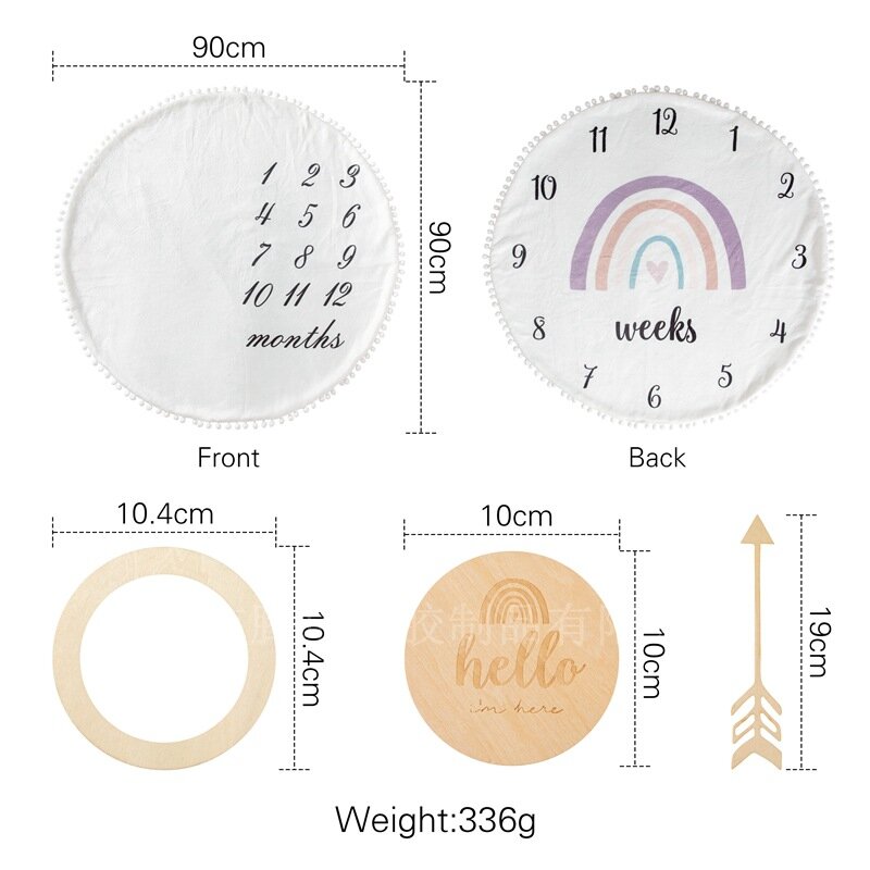 Baby milestone blanket baby month photo creative double-sided background cloth newborn photography blanket props