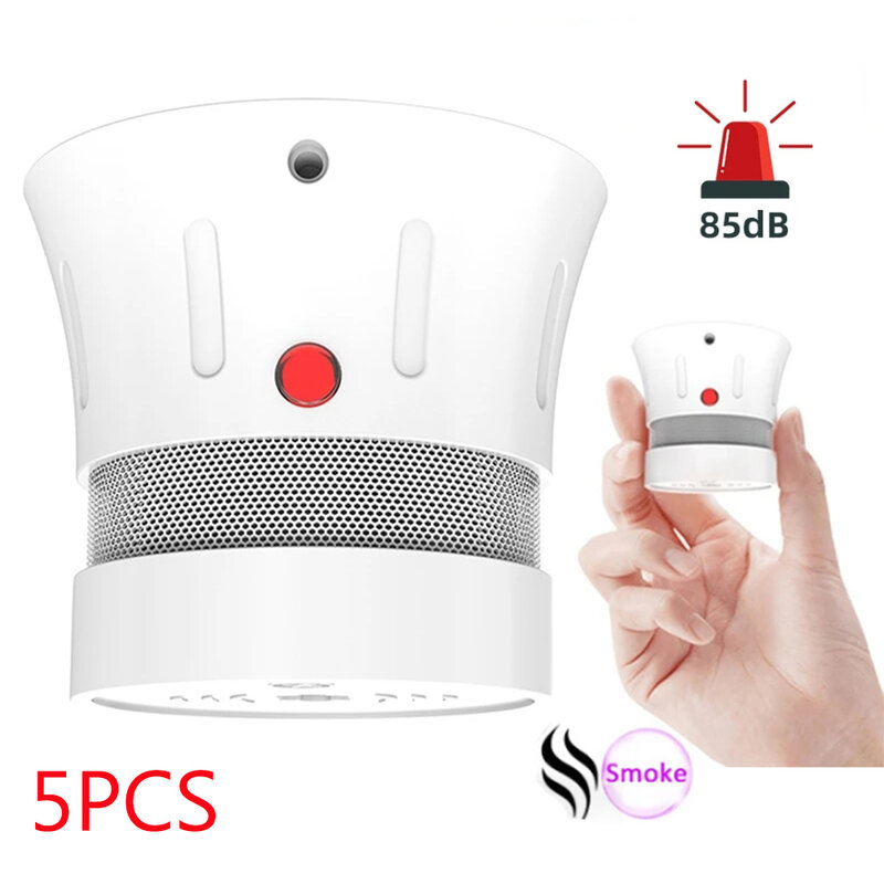 CPVAN Detector de humo independiente para seguridad del hogar, protección contra incendios, sonido de alarma, 85db, batería de 5 años, Detector de llama, Sensor de humo