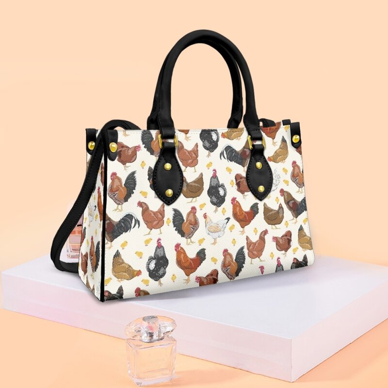 Belidome Luxus Leder Handtaschen Huhn Design Umhängetasche Damen Geldbörse Top-Griff lässige Umhängetaschen Messenger Bolsa