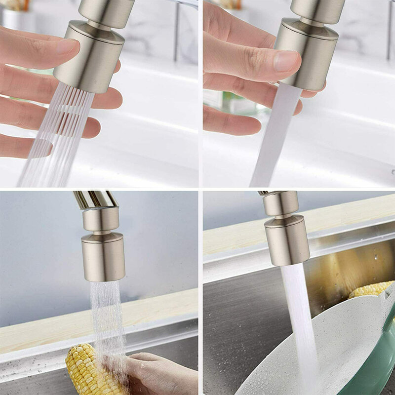Aeratore per rubinetto da cucina 360 ruota diffusore con estremità girevole adattatore per rubinetto con filettatura femmina risparmia energia rubinetto aeratore accessori per il bagno