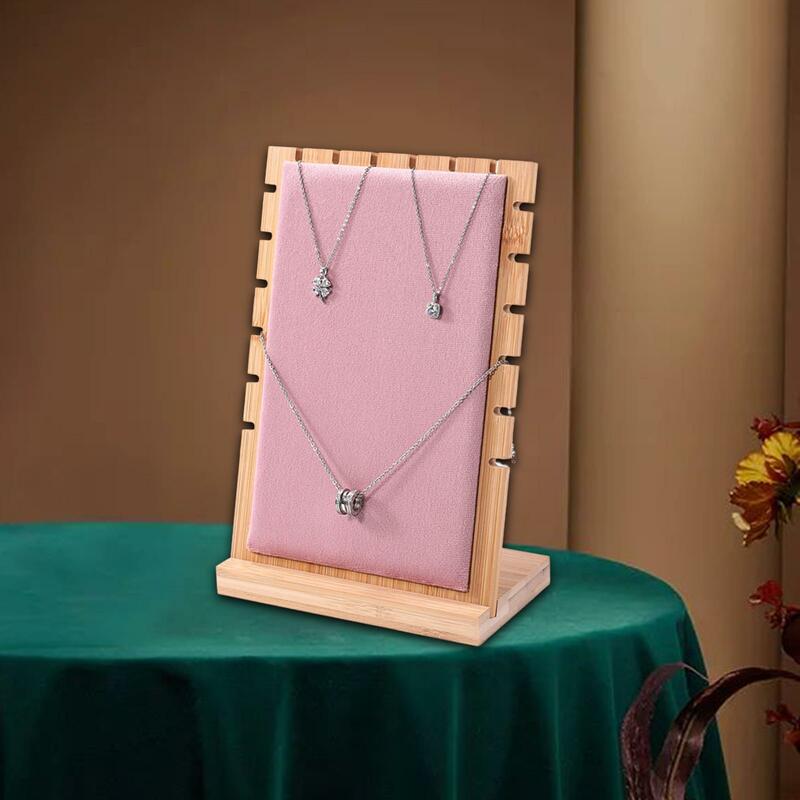 Настольная подставка для демонстрации ожерелья, декоративный бамбуковый автономный органайзер для ожерелья и бюста, для браслетов, цепочек в спальню