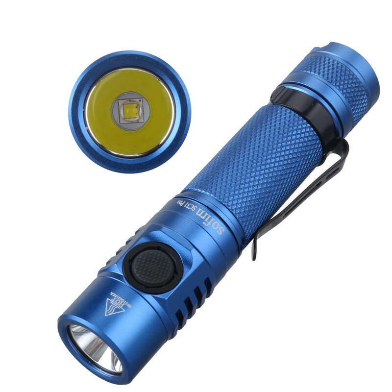 Sofirn-linterna LED SC31Pro, linterna recargable por USB C, Color rojo, Azul, Morado, Anduril 2,0, 2000LM, SST40, 18650