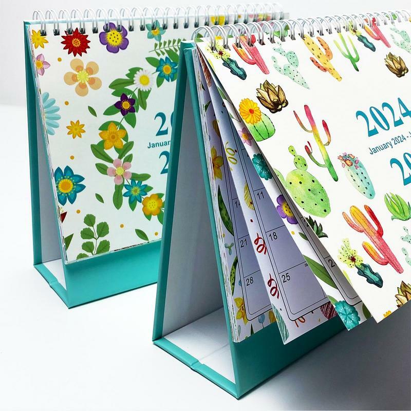 Kalendarz biurkowy 18 miesięcy podstawka biurowa kalendarz planer 2024 do 2025 wielofunkcyjny minimalistyczny praktyczny kalendarz stojący dla
