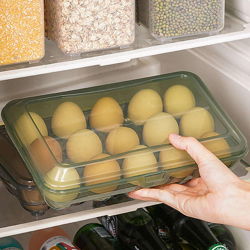 10/15 Grids Eggs Storage Box Plastic Transparent Portable Egg Fresh-keeping Case Refrigerator Storage Container Kitchen Tool