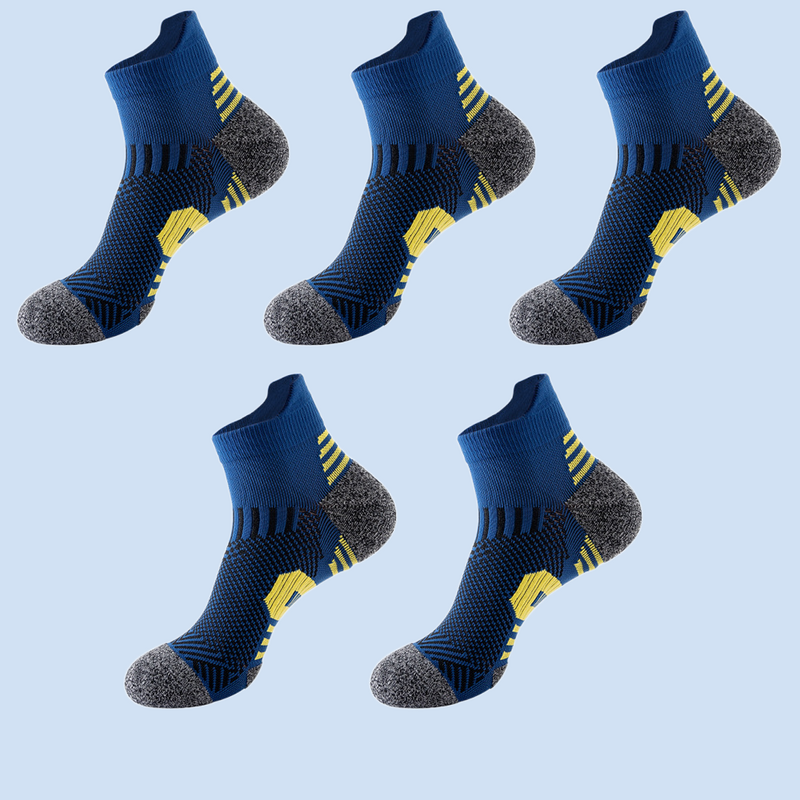 5 Pairs Men's Sports Socks Low-cut Cycling Socks Sweat-Absorbent and Deodorant Basketball Socks Outdoor Hiking Socks for men
