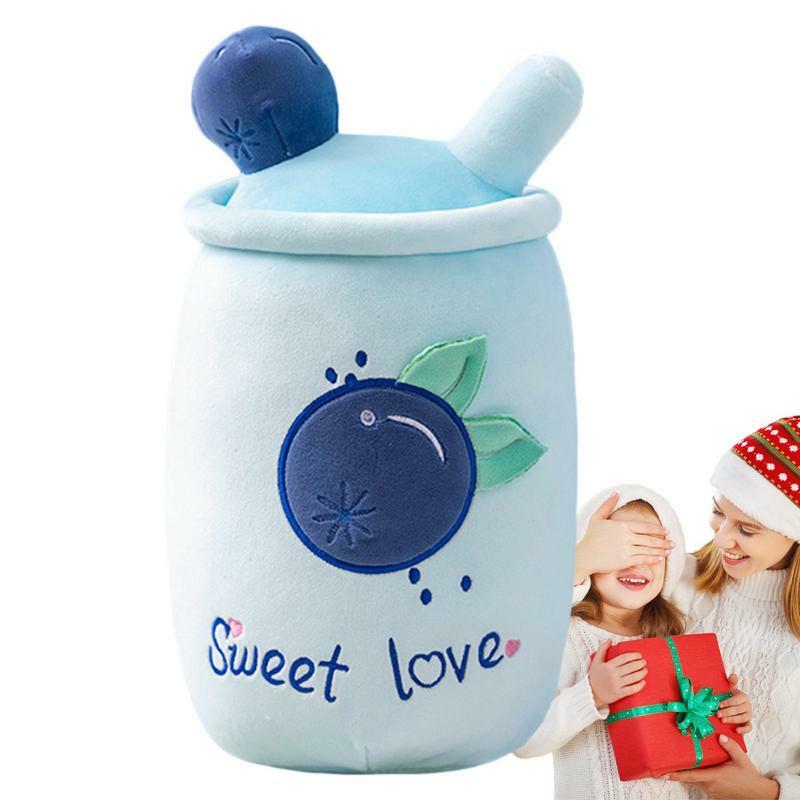 Bubble Tea peluche perla latte che abbraccia cuscino morbido cartone animato farcito frutta cuscino bambola di pezza perla latte tè cuscino regalo di compleanno