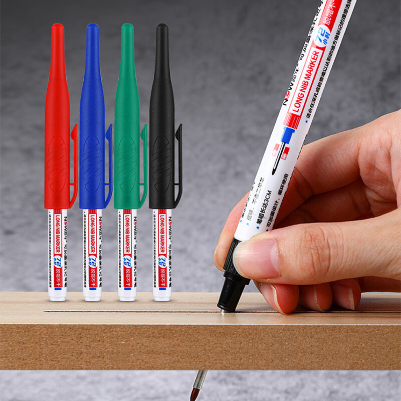 3 pz/set pennarelli a testa lunga di grande capacità penna per la lavorazione del legno del bagno decorazione multiuso pennarelli a foro profondo penna inchiostro nero