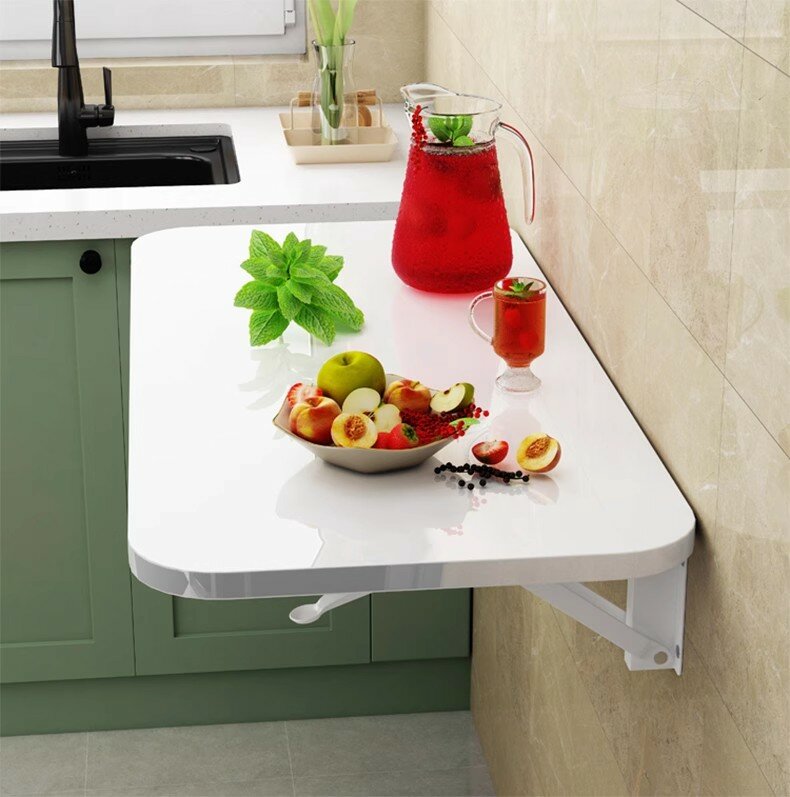 Rak penyimpanan terpasang di dinding, Meja lipat lipat dapur dapat dilipat untuk papan penyimpanan samping tempat tidur