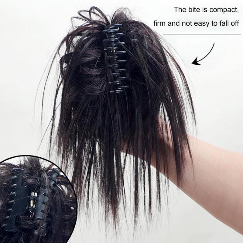 Frauen chaotisch glattes Haar verlängerung Krallen clip natürliche flauschige Hoch temperatur faser Damen synthetisches Haarteil