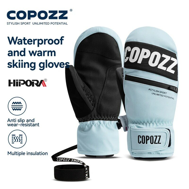 Copozz 3M Thinsulate ถุงมือเล่นสกีผู้หญิงผู้ชายกันลมระบายอากาศกันน้ำความร้อนฤดูหนาวหิมะอบอุ่นอุปกรณ์สโนว์บอร์ด