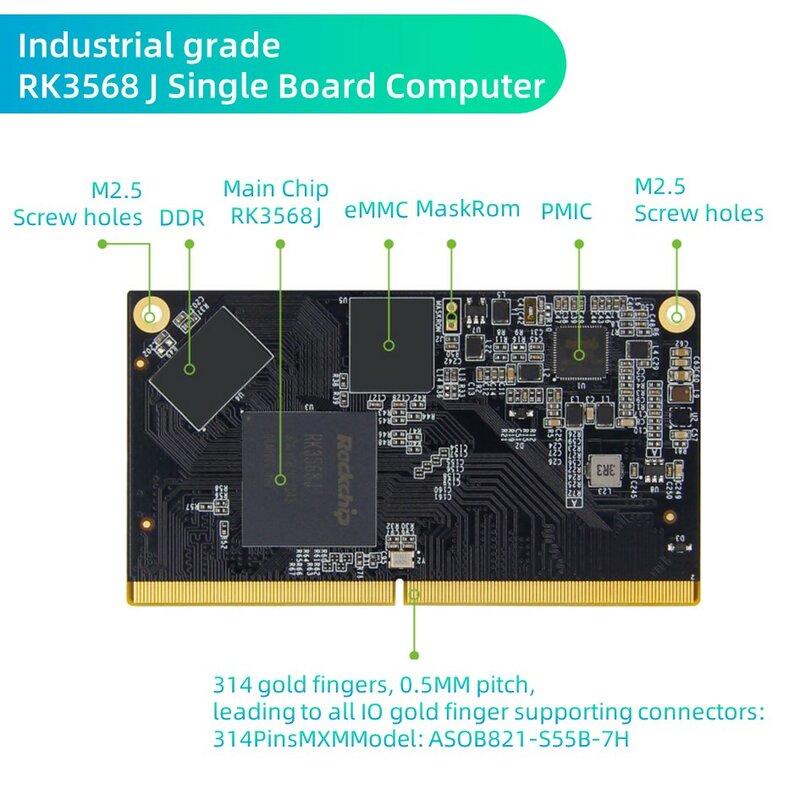 오픈 소스 싱글 보드 컴퓨터, Rockchip RK3568, 산업용 SBC 1000M 이더넷 TP-2, 안드로이드 리눅스 ARM AI 마더보드 실행