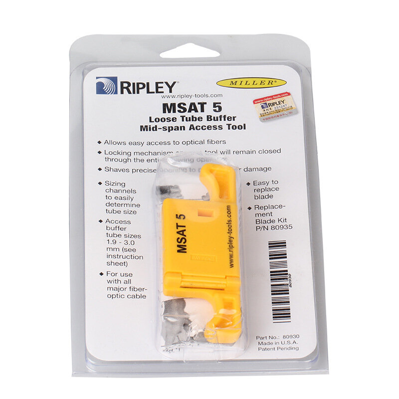 Ripley Miller fibra óptica Stripper, Mid-Span Access Tool, tubo solto Buffer, MSAT-5, 0,9mm a 3,0mm, MSAT 5