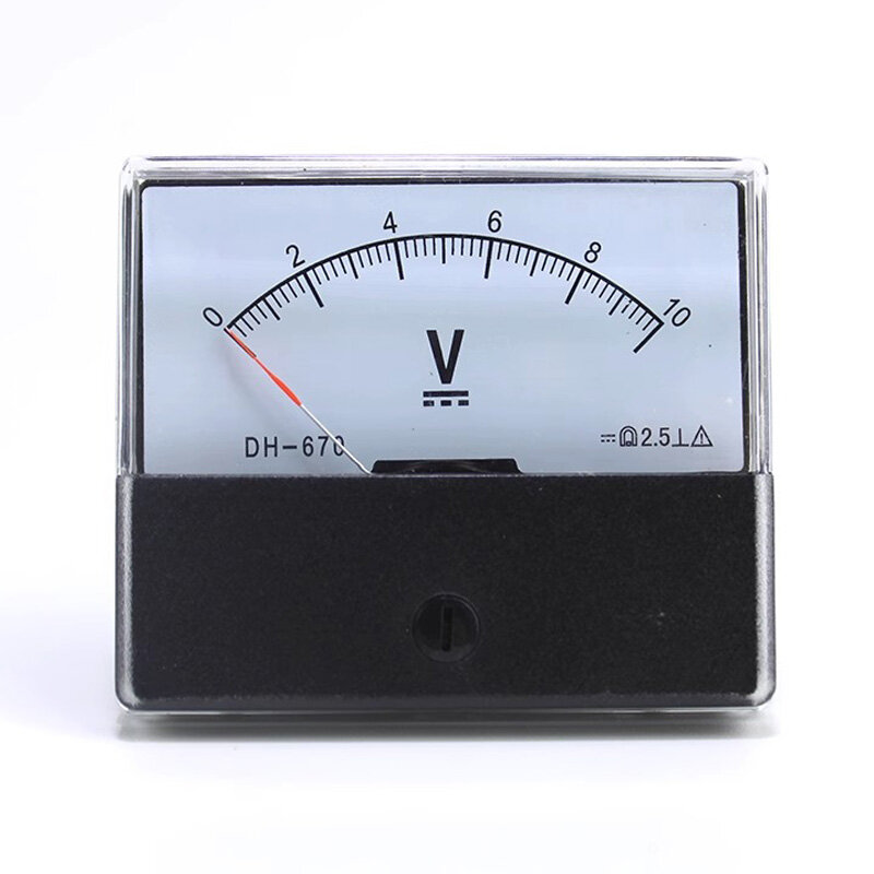 DH-670 puntatore analogico DC voltmetro 5V 10V 15V 20V 30V 50V 100V 70*60mm precisione 2.5 0-500V