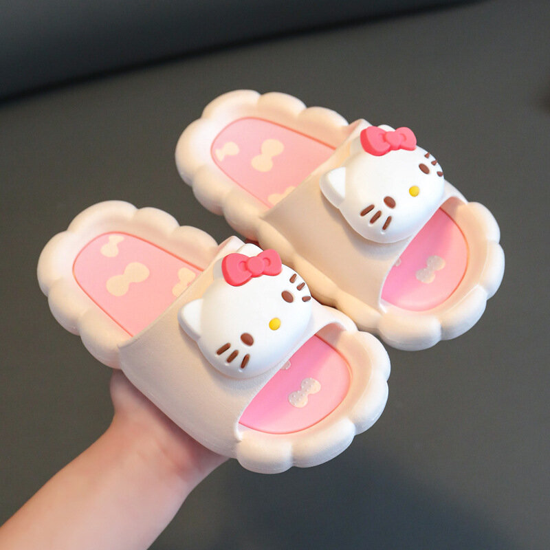Nowe kapcie Sanrio Hellokitty Anime Cartoon letnie sandały wewnętrzne prysznic pokój antypoślizgowe buty śliczne dorosłe dzieci pantofel studencki
