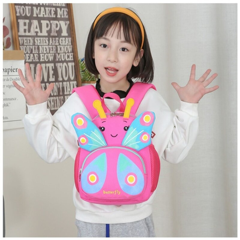 Детские сумки из ткани Оксфорд, новый школьный ранец с объемными бабочками, легкий вместительный школьный рюкзак