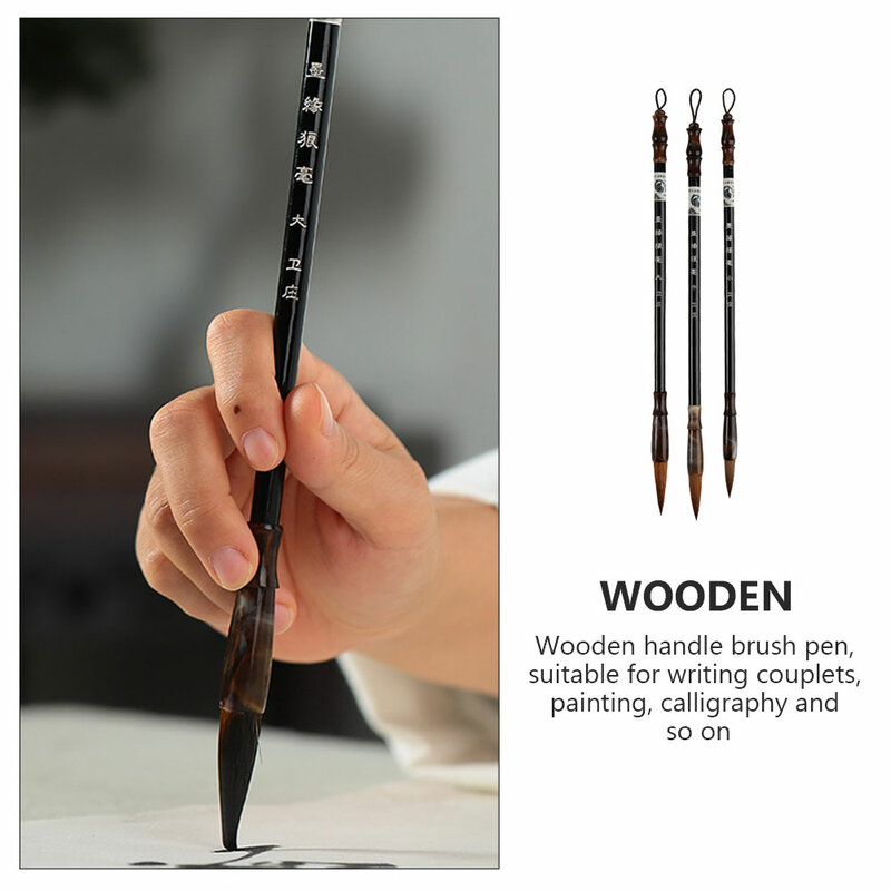 3pcs Drawing Brush Chinese Calligraphy Brush Pens Writing Couplets Brush Chinese Traditional Pens Writing Couplets Brush