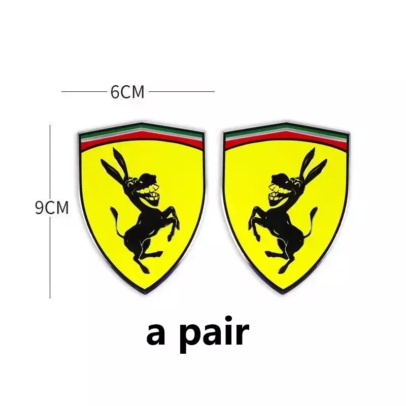 Stiker mobil 3D pola keledai merekat sendiri, stiker dekorasi kendaraan pengganti Aksesori stiker untuk Ferrari tipe 1