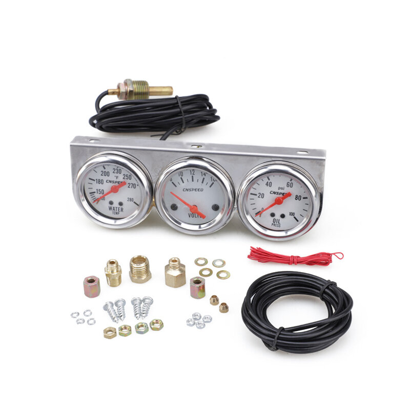 Carro 3 em 1 52mm combinação mecânica instrumento painel medidor de temperatura da água medidor de temperatura óleo medidor pressão óleo