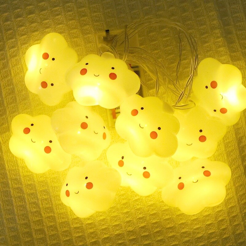 10LED Light String Cute Expression Clouds String Lights Home Bedroom Decorative Lamps for Yard Garden Decor Girl Birthday Gifts