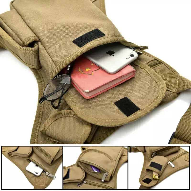 Tático militar ombro cintura fanny pacote bolsa saco de bum acampamento caminhadas ao ar livre tático multifuncional perna saco