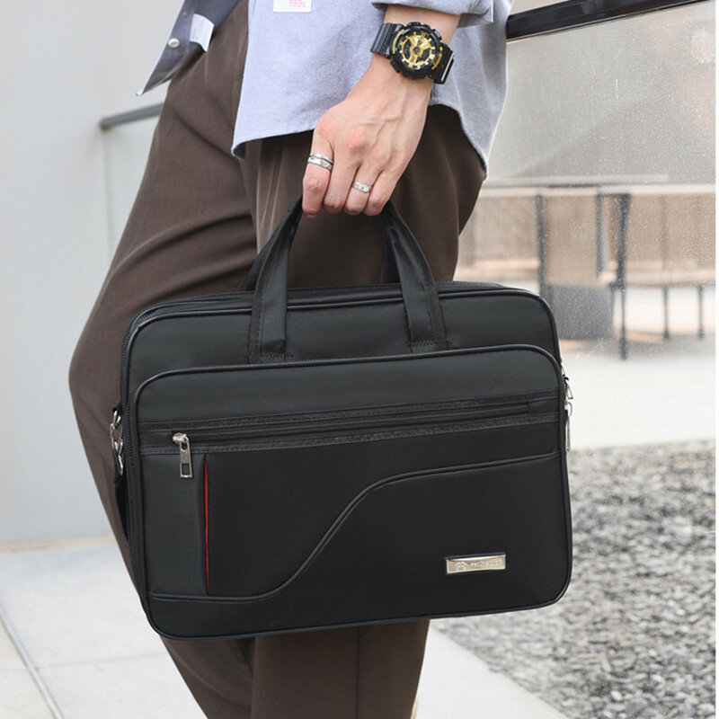 حقيبة رجال أعمال جديدة 15.6 "حقيبة كمبيوتر محمول سعة كبيرة حقيبة يد الموضة الذكور الكتف رسول حقيبة