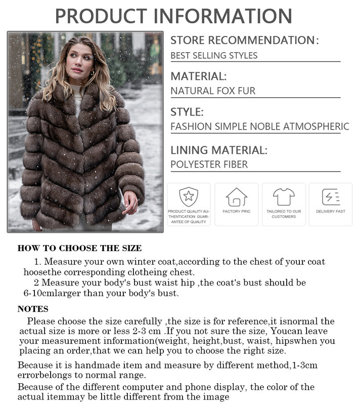 Winter Fox Fur Jacket For Women Real Fox Fur Jacket Female Warm Genuine Clothes Luxury High Quality