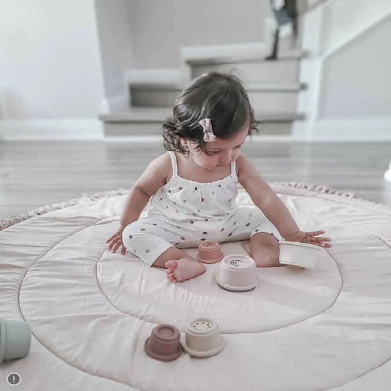 Tapete chão do bebê algodão macio para jogar tapete rastejando almofada cobertor chão atividade almofada criança crianças do