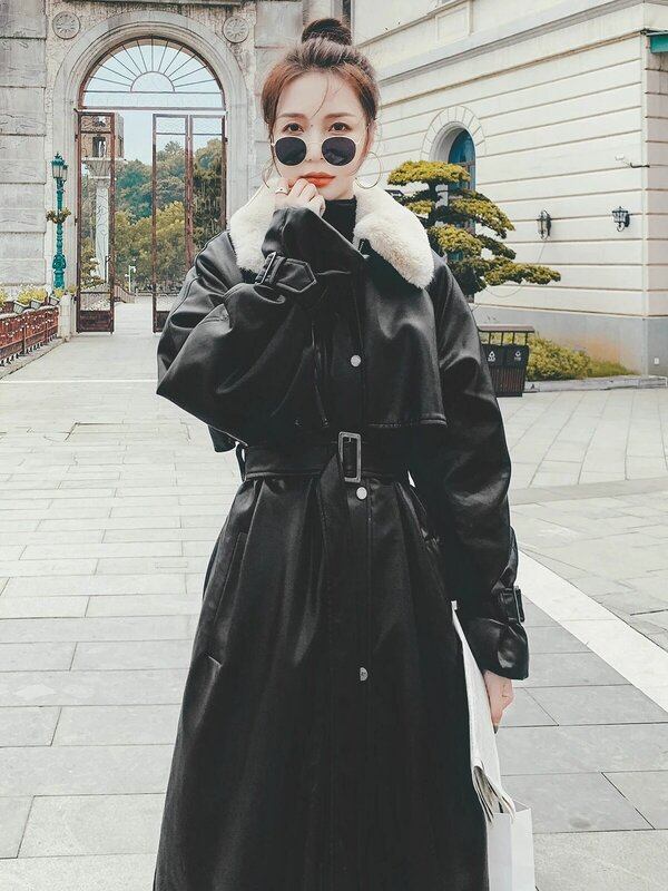 Mantel panjang katun wanita, jaket mantel hangat kasual gaya Korea longgar tebal musim dingin 2023