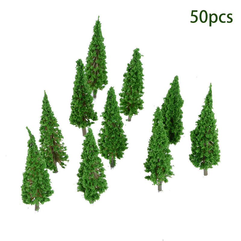 Ornamento de árboles de modelo práctico duradero de alta calidad, paisaje de Diorama 50X, paisaje de jardín, tren a escala ho-oo, ferrocarril, juego de guerra