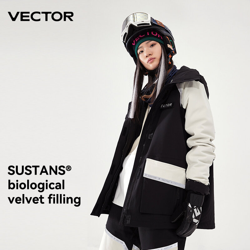 VECTOR Brand-Chaqueta de esquí para hombre y mujer, traje de esquí impermeable a prueba de viento, cálido, para deportes al aire libre, abrigo de Snowboard, empalme de doble placa, Invierno