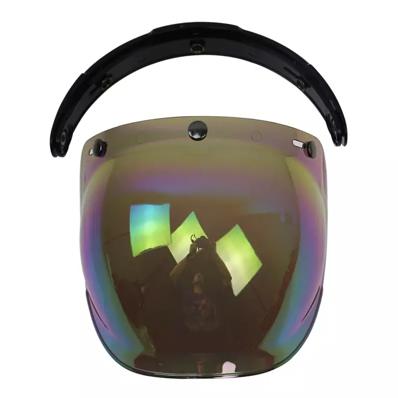 Helm Universal Moto, lensa perisai gelembung DIY Flip Up helm Visor kaca depan UV 400 pelindung matahari untuk Harley Vintage