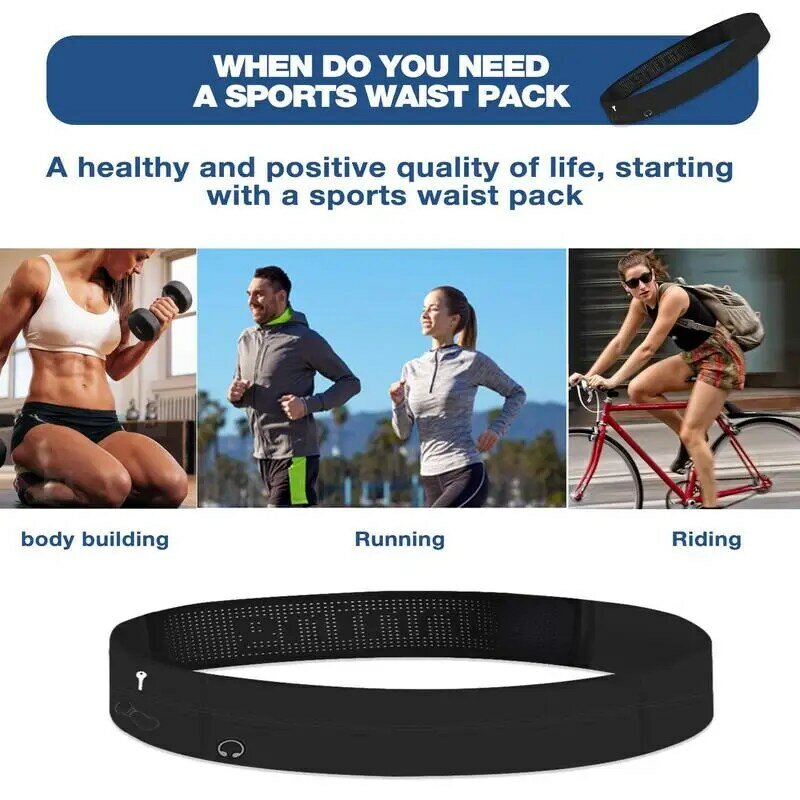 Running Belt For Phone Adjustable Large Capacity Marathon Waist Pouch For Runners Sports Running Belt Pouch Bag Jogging Cycling