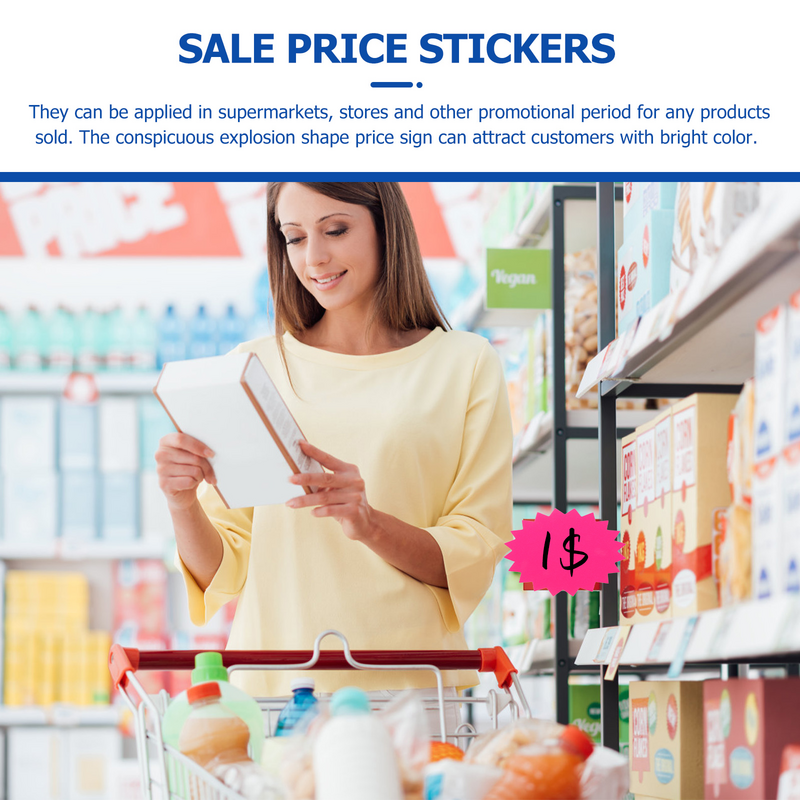 Pop Advertising Paper Goods Price Tag, Autocollants de marchandises, Fluorescent Signs, Creative Tags, Market Neon, Attro Sale