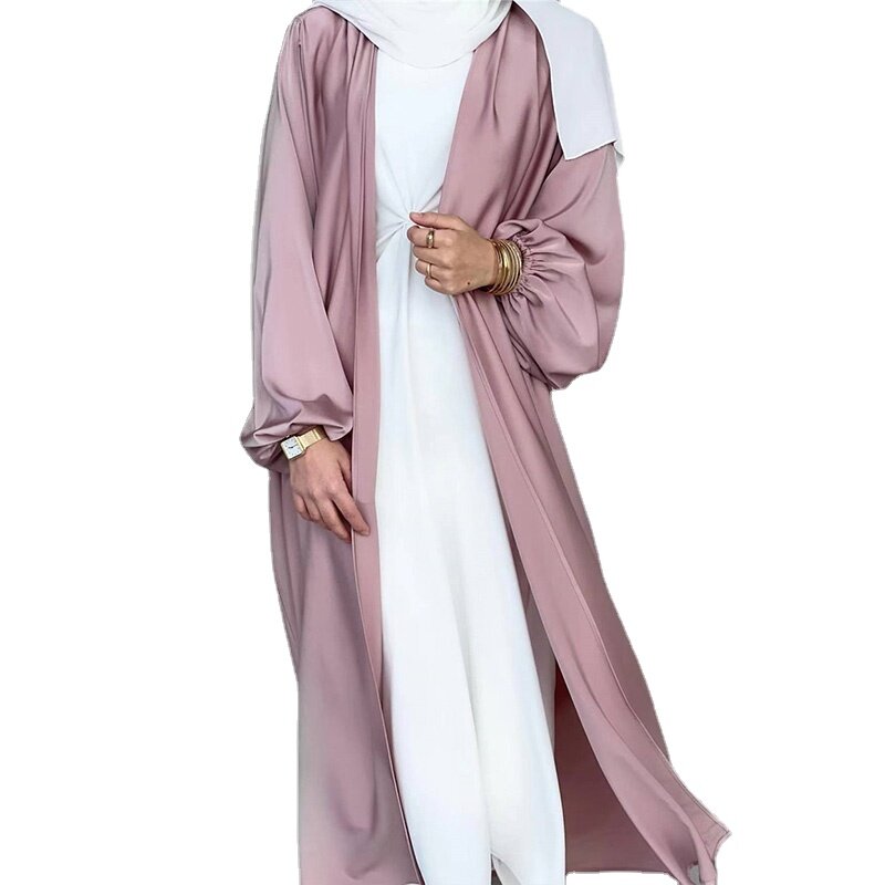 Robe musulmane du moyen-orient pour femmes, Cardigan à manches bulles, robe élégante colorée, Abaya, turquie, été, 2022