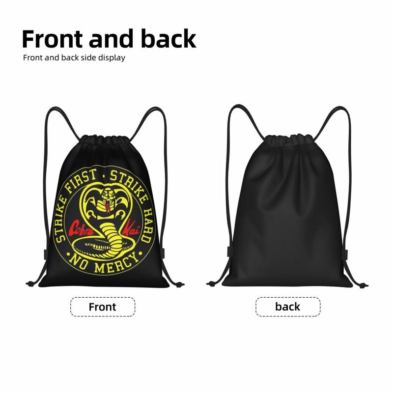 Mochila de cordão redondo personalizada Cobra Kai, sacos de cordão para mulheres, homens, leves, Dojo Gym Sports Sackpack Sacks para compras