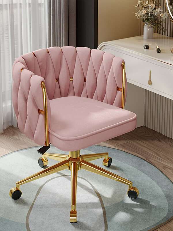 Luxury Makeup Chairs Nordic Home Living Room Rotating Armchair Bedroom Backrest Dressing Stool Office Chair Furniture Customized