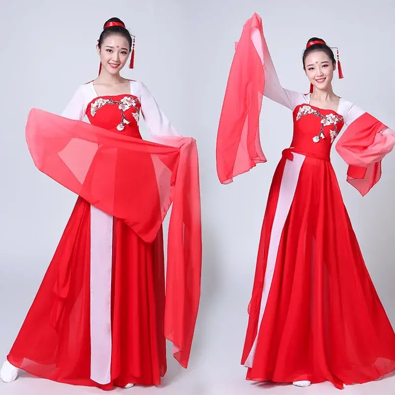 Disfraces de baile clásico Hanfu de estilo chino para mujer, nuevo estilo, traje de baile de manga