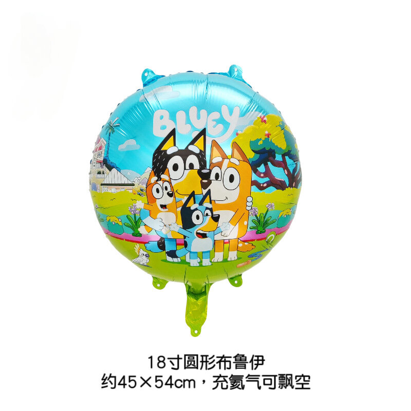 Cartoon Bluey family shape floating aluminium film balloon birthday set party decoration background props Bluey balloon set