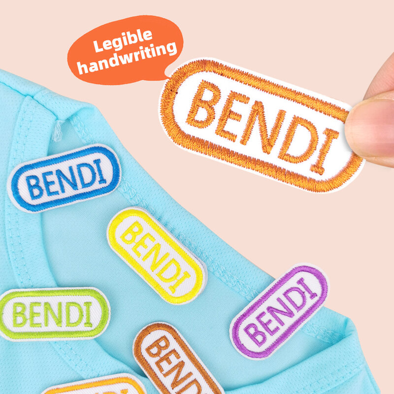 Personalizzato asilo bambino personalizzato cotone Patch bambini ricamo nome adesivo su panno cucito nomi etichetta adesivo in ferro