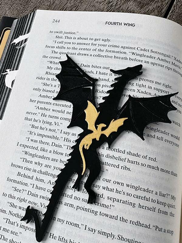 Bookmark naga hitam dan emas naga dengan matahari dan awan Bookmark keren Bookmark untuk buku pecinta buku aksesoris Buku Anak laki-laki