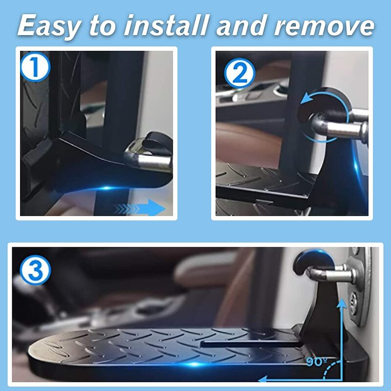 Auto Gear Door Step Easy Access to Roof Supports Both Feet Foldable Car Roof Rack Step Glass Breaker Safety Hammer Hook Pedal