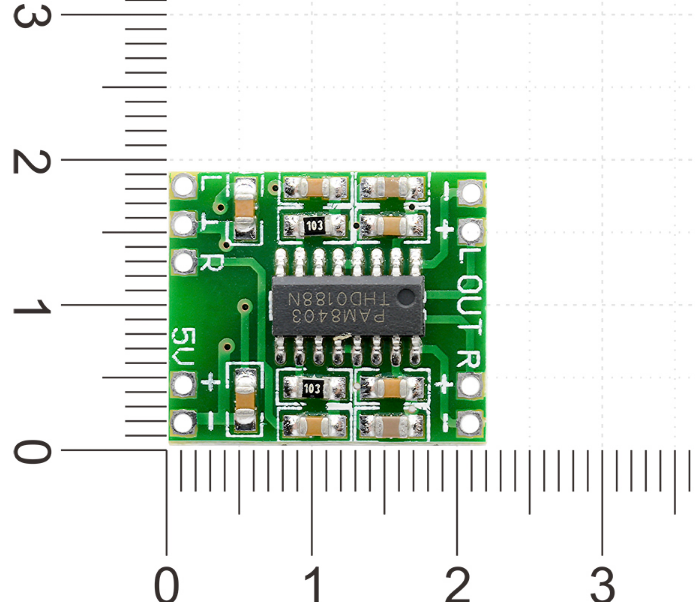 Placa de amplificador de potência 2 canais 3W classe D, placa de amplificador de som para Arduino 2.5V a 5V, mini PAM8403