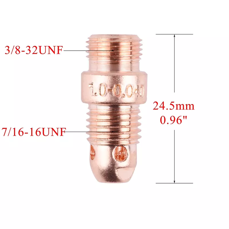 5/10Pcs 1.0/1.6/2.4/3.2mm TIG Collet body Stubby 17CB20 For TIG WP17/18/26 Welding Torch Accessories