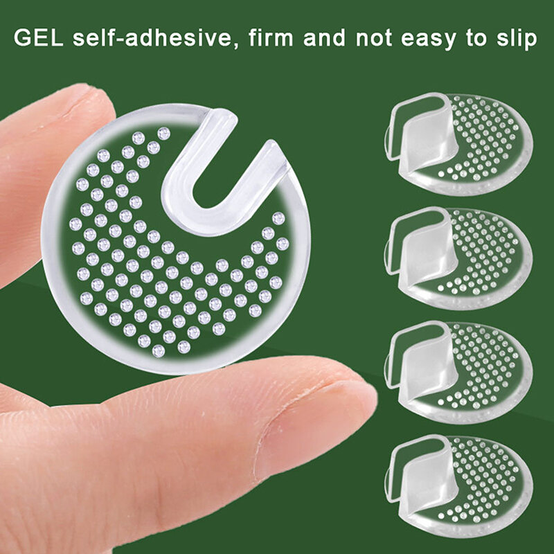2PC Silicone Anti-slip Transparent Flip Gel Cushion Pad Small Round Dot Anti Slip Flip-flop GEL Forefoot Shoe Pad Toe Protector