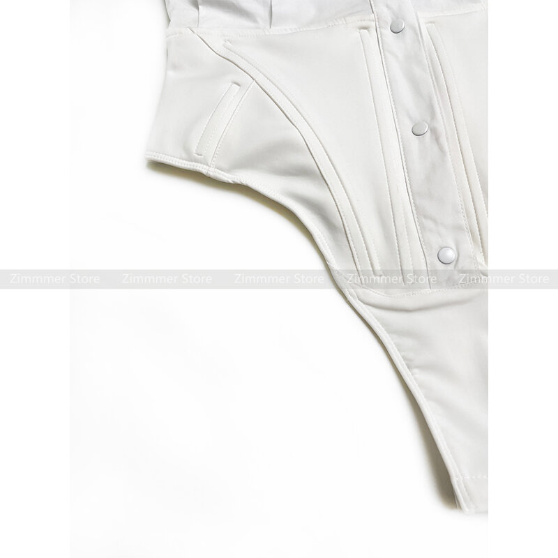 24 Frühling und Sommer neues weißes einreihiges Langarm-Revers-Spleiß hemd für Damen